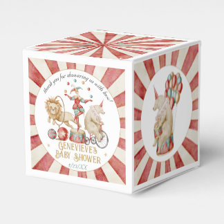 Whimsical Watercolor Circus Carnival Baby Shower フェイバーボックス
