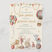 Whimsical Watercolor Circus Carnival Baby Shower 招待状 (正面)