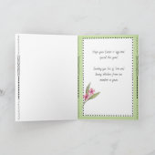 Whimsical Watercolor Easter Bunny & Chick Meadow シーズンカード (内部)