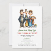 Whimsical Watercolor Family Christmas Party Invite 招待状 (正面)