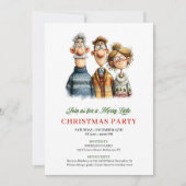 Whimsical Watercolor Family Editable Christmas  招待状 (正面)
