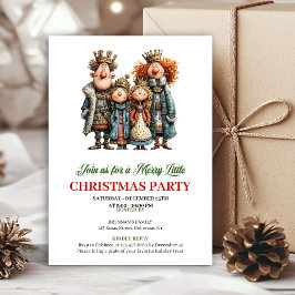 Whimsical Watercolor Family Festive Party Invite 招待状
