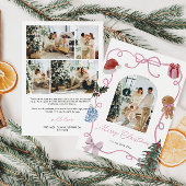 Whimsical Watercolor Family Photo Christmas シーズンカード