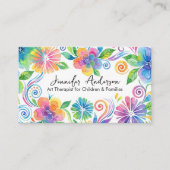 Whimsical watercolor floral art 名刺 (正面)