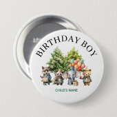 Whimsical Watercolor Forest Birthday 缶バッジ (正面&裏面)