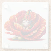Whimsical Watercolor Garden Gnome ガラスコースター (裏面)