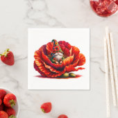 Whimsical Watercolor Garden Gnome スタンダードカクテルナプキン (インサイチュ)