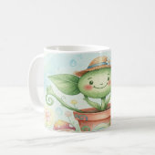 Whimsical Watercolor Garden Sprout Mug - Cute Plan コーヒーマグカップ (正面左)