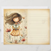 Whimsical Watercolor Girl Junk Journal Page (正面)