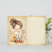 Whimsical Watercolor Girl Junk Journal Page (スタンド正面)