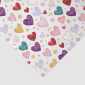 Whimsical Watercolor Hearts: Gold Glitter 薄葉紙 (詳細)