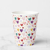 Whimsical Watercolor Hearts & Golden Glint 紙コップ (右)
