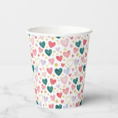 Whimsical Watercolor Hearts & Golden Glint 紙コップ (裏面)