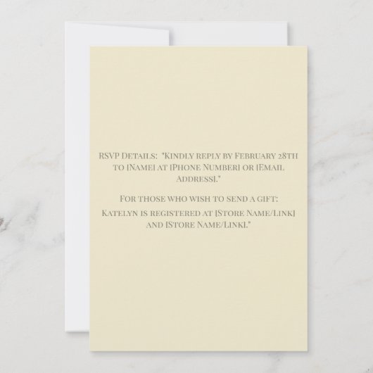 Whimsical Watercolor Hummingbird & Daisy 招待状 (裏面)