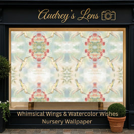 Whimsical Watercolor Hummingbird & Floral  壁紙