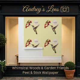 Whimsical Watercolor Hummingbird & Floral Nursery  壁紙