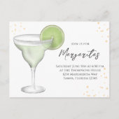 Whimsical Watercolor Margarita QR Code Website ポストカード (正面)