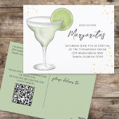 Whimsical Watercolor Margarita QR Code Website ポストカード