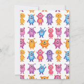  whimsical watercolor monsters children's birthday 招待状 (裏面)