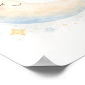 Whimsical watercolor moon and stars nursery ポスター (角)