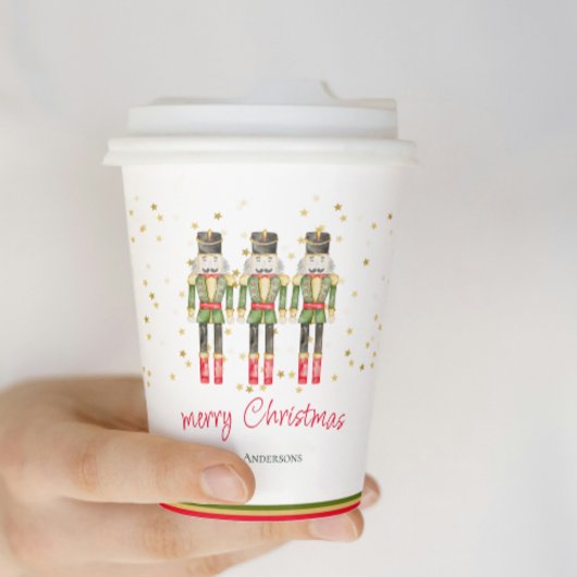 Whimsical Watercolor Nutcrackers Christmas Party  紙コップ