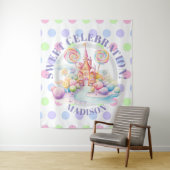 Whimsical Watercolor Pastel Candyland Birthday タペストリー (インサイチュ)