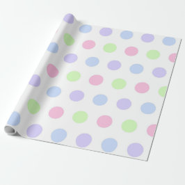 Whimsical Watercolor Pastel Polka Dot Birthday ラッピングペーパー