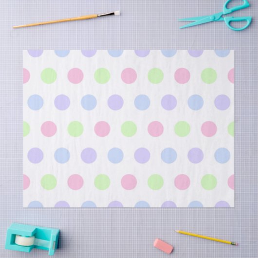 Whimsical Watercolor Pastel Polka Dot Birthday 薄葉紙 (クラフト)
