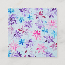 Whimsical Watercolor Purple & Pink Floral