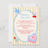 Whimsical watercolor quirky Wedding Invitation 招待状 (裏面)