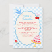 Whimsical watercolor quirky Wedding Invitation 招待状 (裏面)