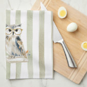  Whimsical Watercolor Tea Time Bear Kitchen Towels キッチンタオル (四つ折り)