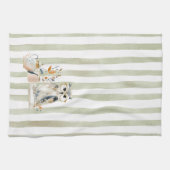  Whimsical Watercolor Tea Time Bear Kitchen Towels キッチンタオル (横)