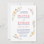 Whimsical Watercolor Wildflower Floral Spring 招待状 (正面)