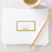 Whimsical Watercolor Wildflowers Gold Wedding  ラベル (インサイチュ)