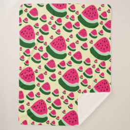 Whimsical Watermelons Cute Summer Fruit Pattern  シェルパブランケット