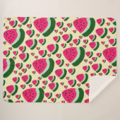 Whimsical Watermelons Cute Summer Fruit Pattern  シェルパブランケット (正面(横))