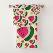 Whimsical Watermelons Cute Summer Fruit Pattern バスタオルセット (インサイチュ)
