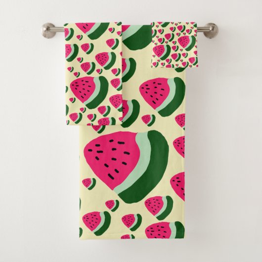 Whimsical Watermelons Cute Summer Fruit Pattern  バスタオルセット (インサイチュ)
