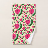 Whimsical Watermelons Cute Summer Fruit Pattern  バスタオルセット (ハンドタオル)