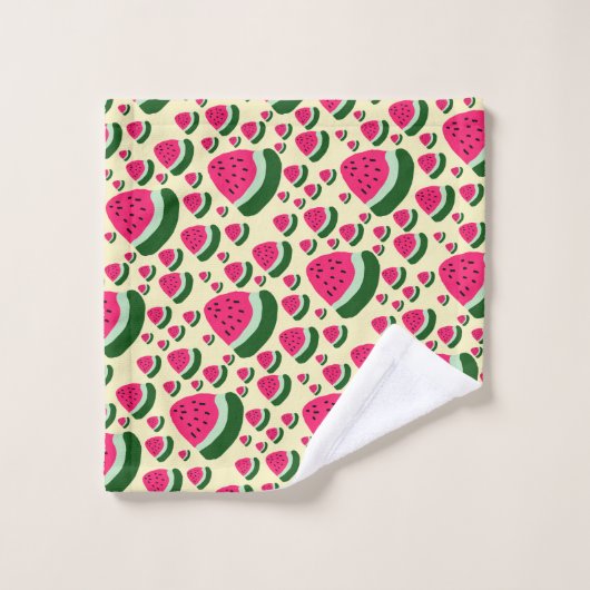Whimsical Watermelons Cute Summer Fruit Pattern バスタオルセット (ウォッシュタオル)