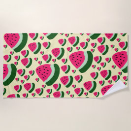 Whimsical Watermelons Cute Summer Fruit Pattern  ビーチタオル