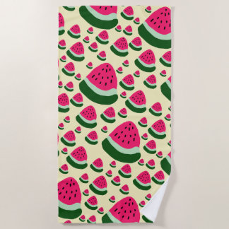 Whimsical Watermelons Cute Summer Fruit Pattern  ビーチタオル