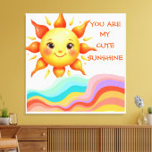 Whimsical Waves Sunshine Nursery キャンバスプリント (インサイチュ (リビング))