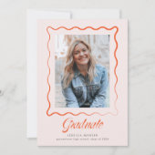 Whimsical Wavy Border Graduation Announcement 招待状 (正面)