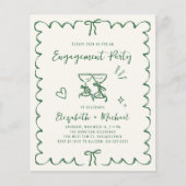 Whimsical Wavy Frame Engagement Party Invitation (正面)