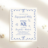 Whimsical Wavy Frame Engagement Party Invitation