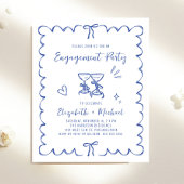 Whimsical Wavy Frame Engagement Party Invitation