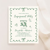 Whimsical Wavy Frame Engagement Party Invitation
