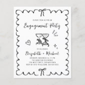 Whimsical Wavy Frame Engagement Party Invitation (正面)